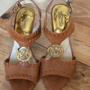 Michael Kors Kalle Leather Heel Sandals size 6